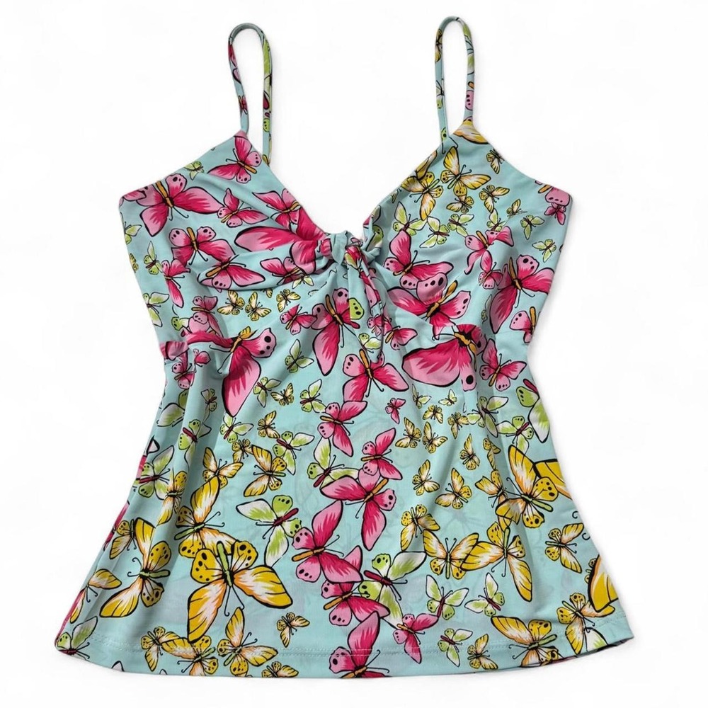 Y2K Blue 579 Butterfly Fairy Cami Tank Top Small